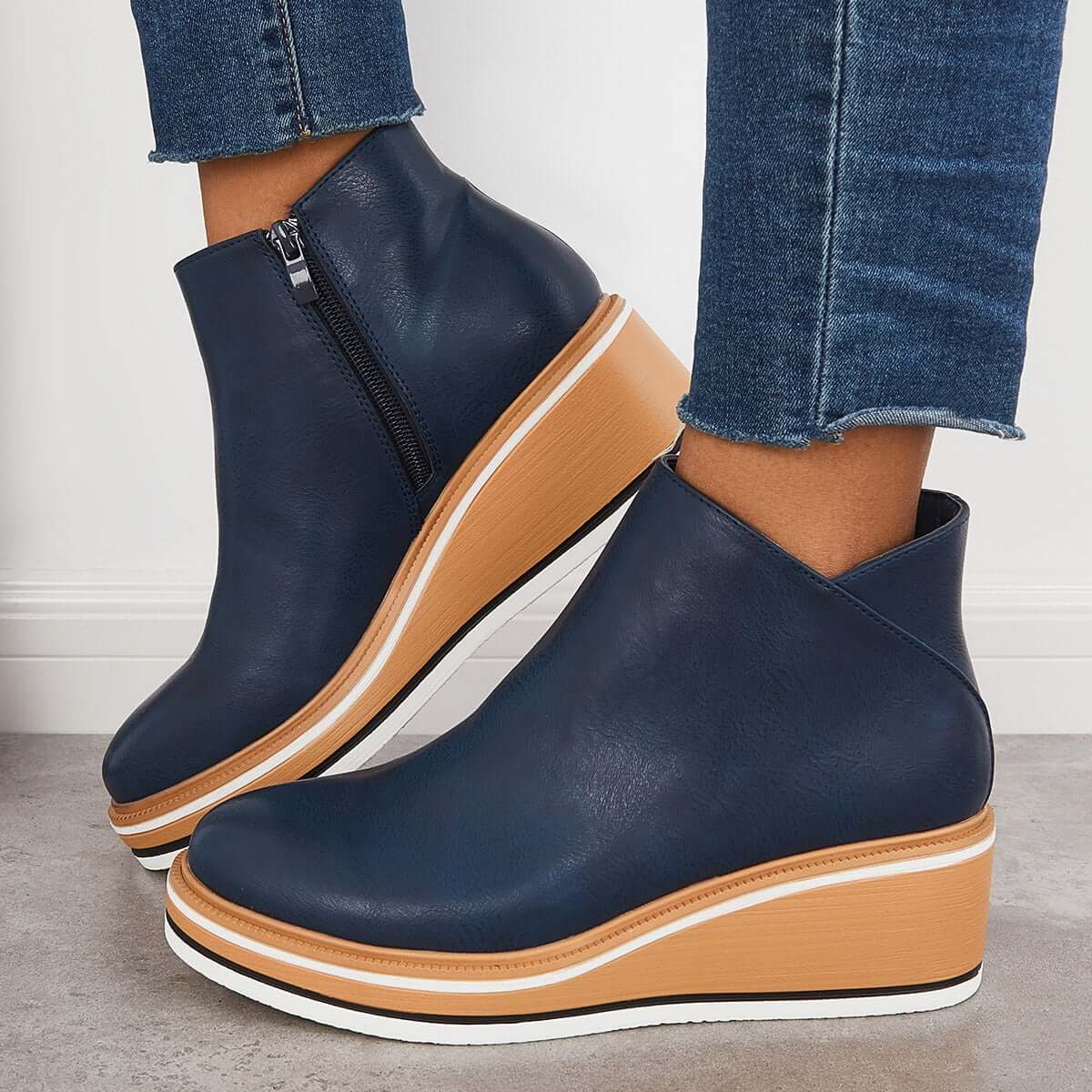 Mirabelle - Women's Ankle Boots with Zip Front - photo 2
