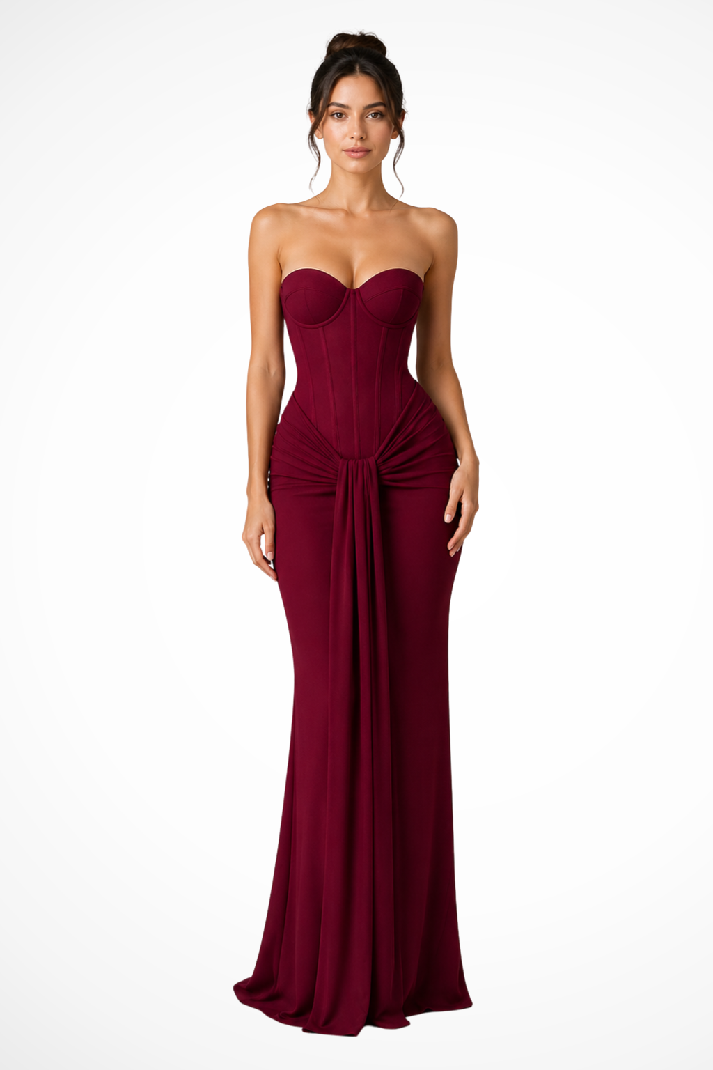 Mireille - Women's Lace Strapless Corset Mermaid Maxi Dress - photo 6