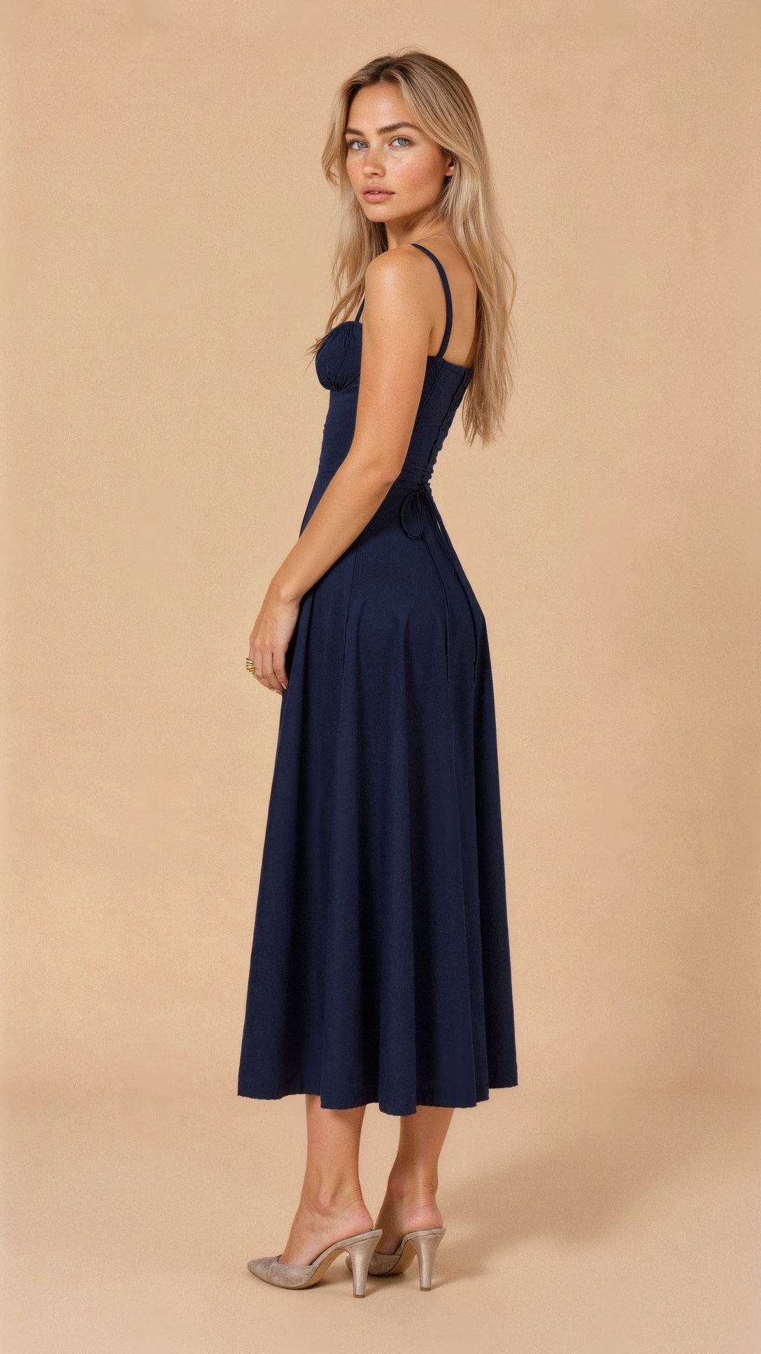 Women's Yellow Relaxed Midi Dress for Everyday Wear