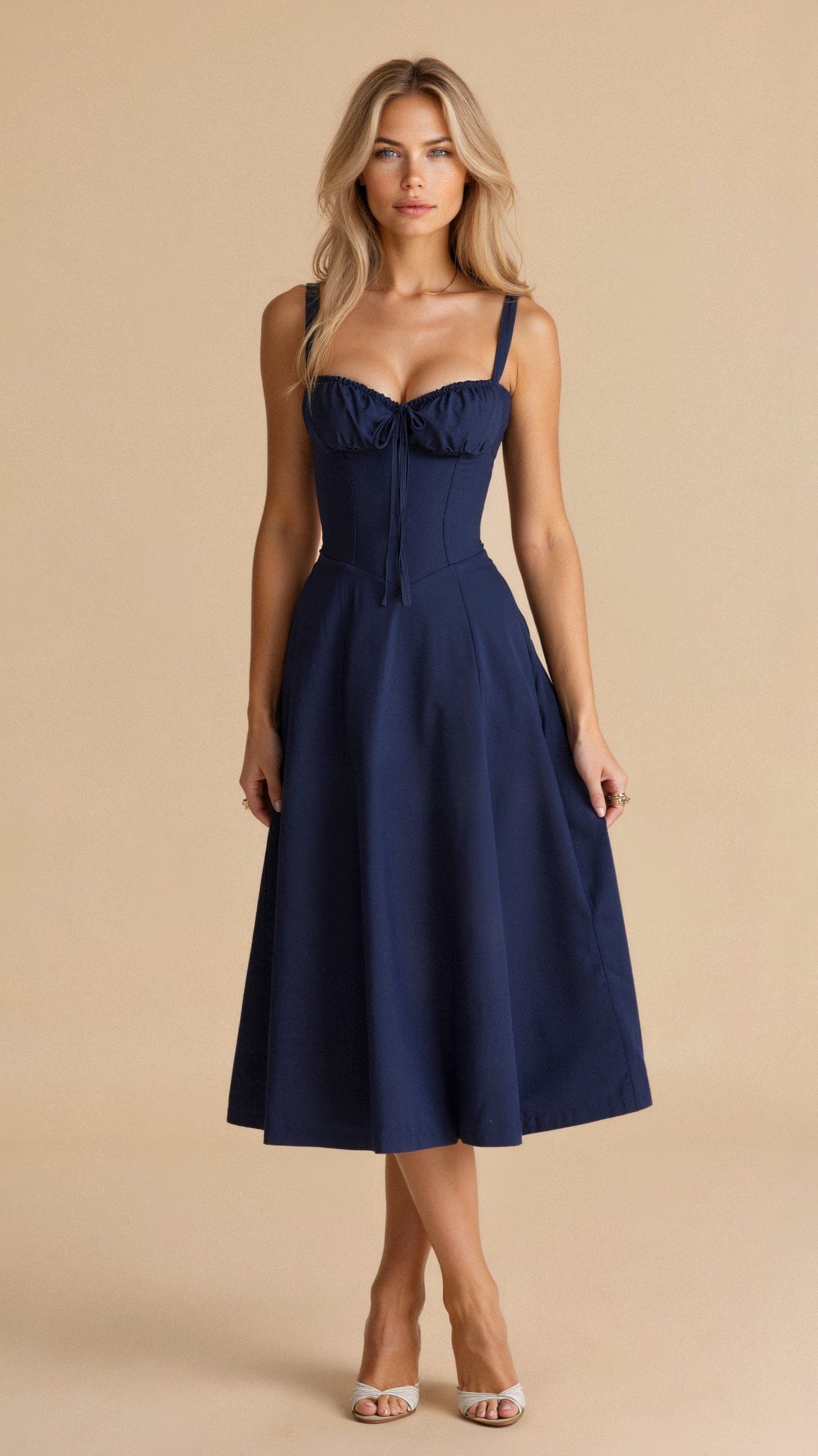 Women's Yellow Relaxed Midi Dress for Everyday Wear