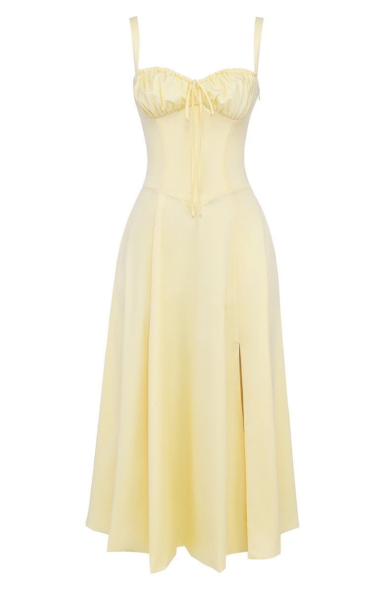 Women's Yellow Relaxed Midi Dress for Everyday Wear
