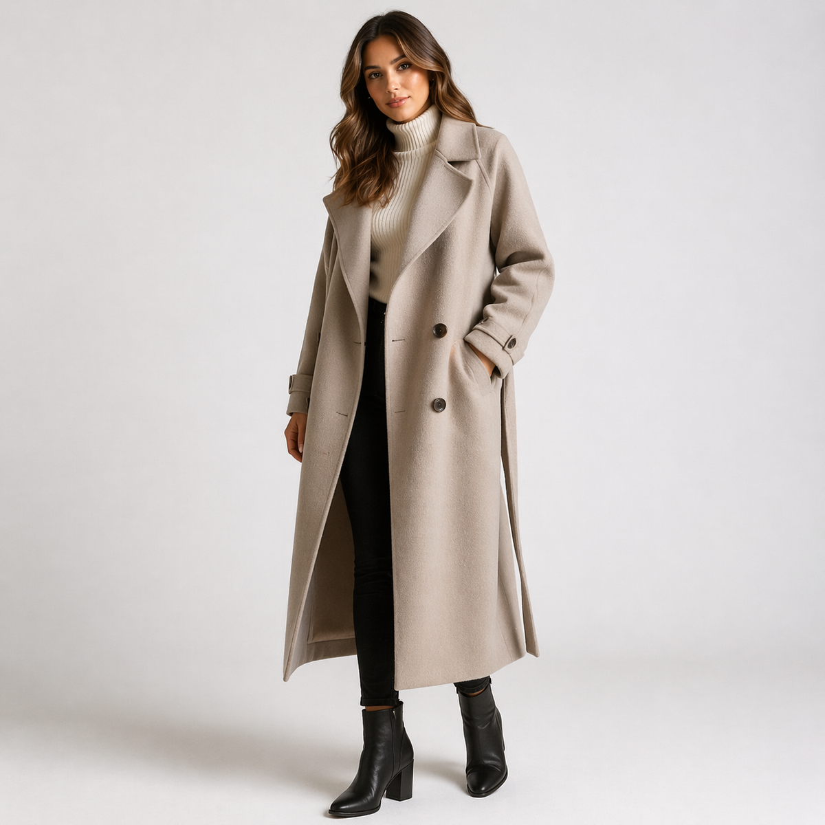 Nelda - Women's Coat with Double-Breasted Front - photo 1