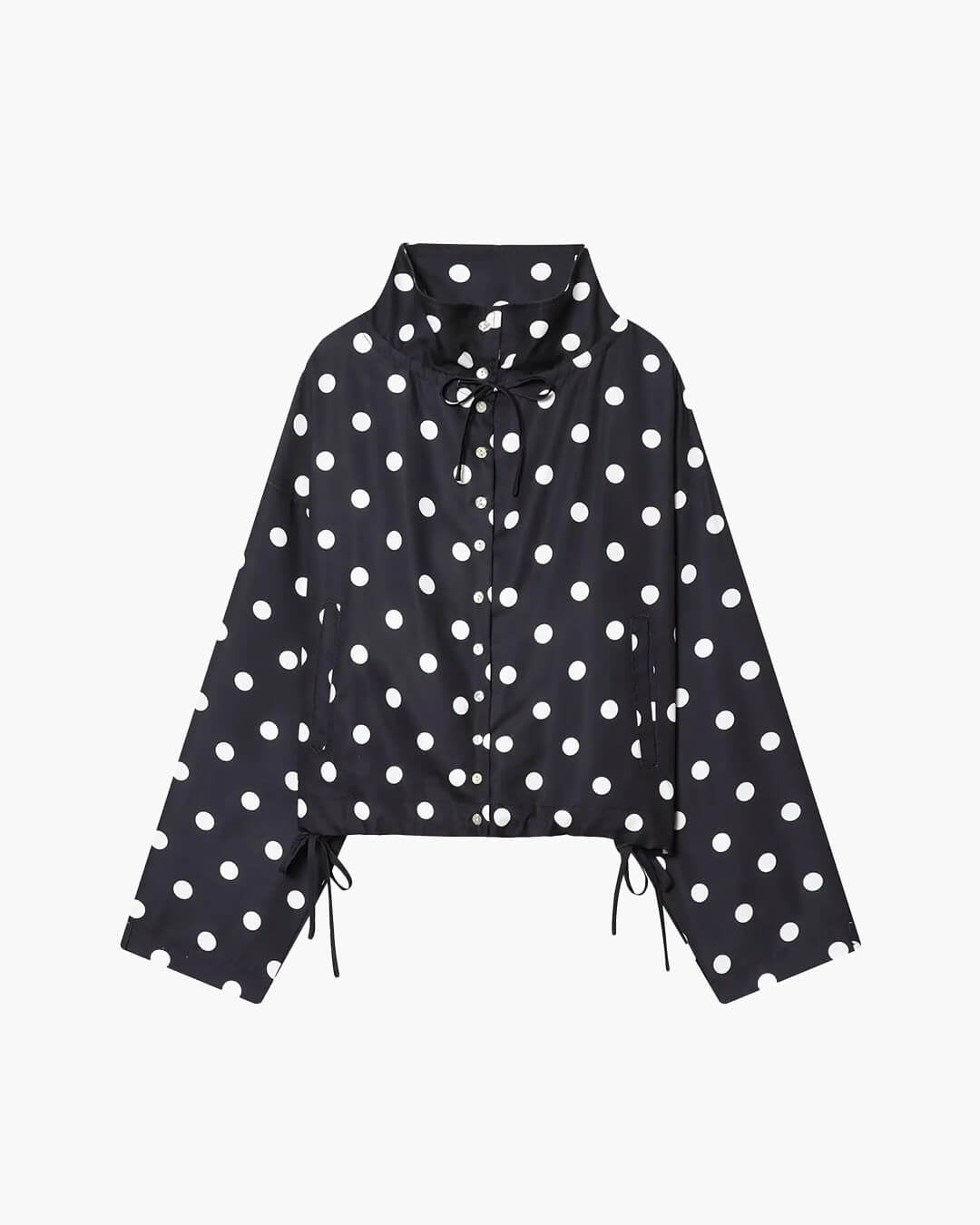 Nell - Women's Jacket in Polka Dot Print with Collar - photo 1