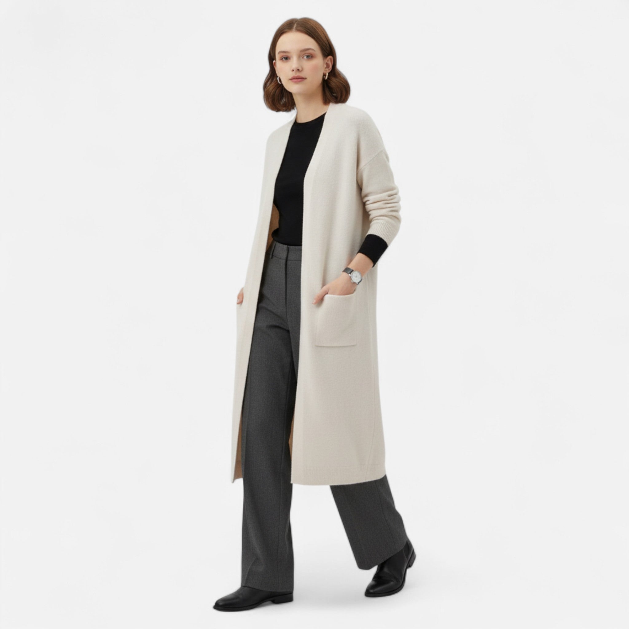 Neroli - Women's Relaxed Cardigan with Side Pockets - photo 5