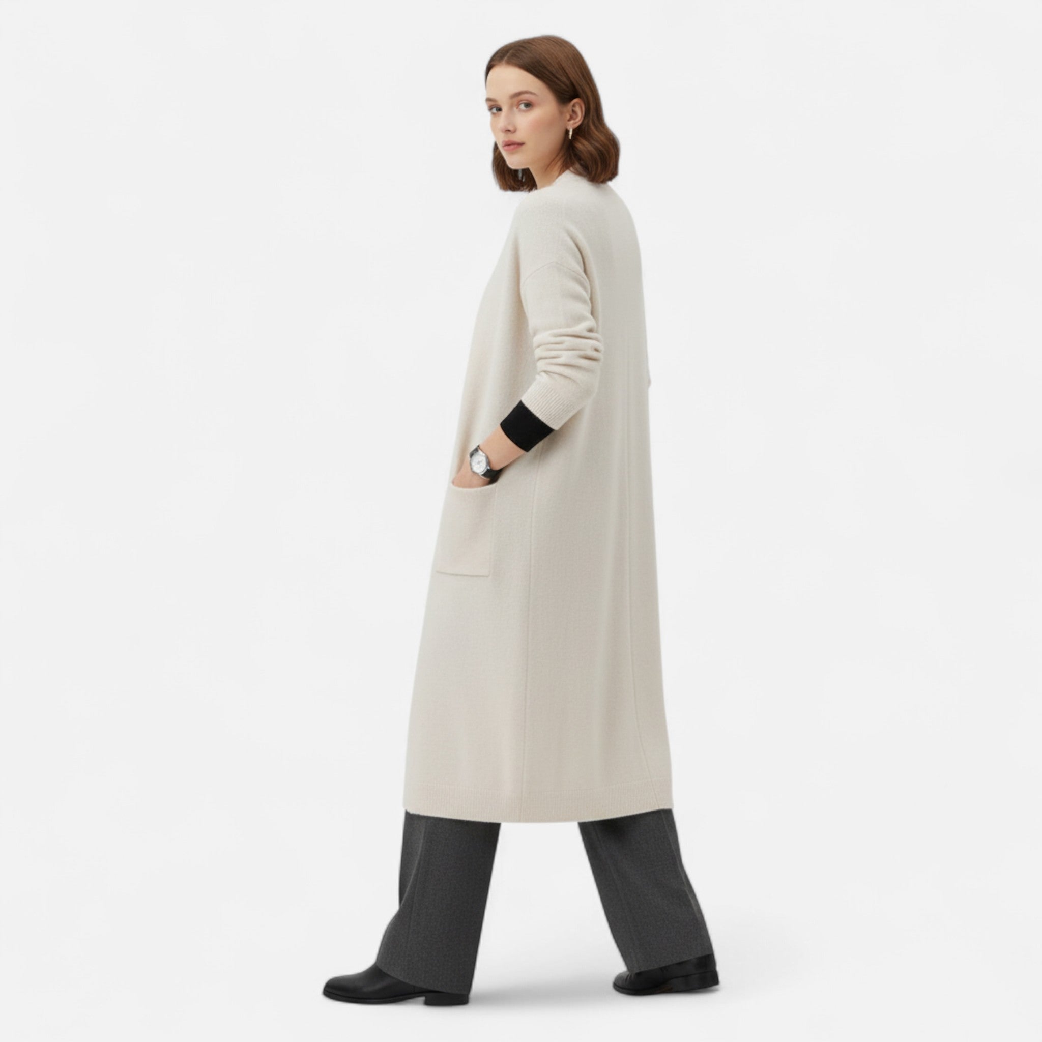 Neroli - Women's Relaxed Cardigan with Side Pockets - photo 6