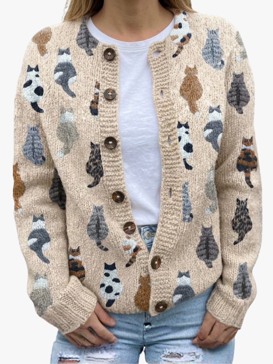 Nia - Women's Cardigan with Button Front - photo 2