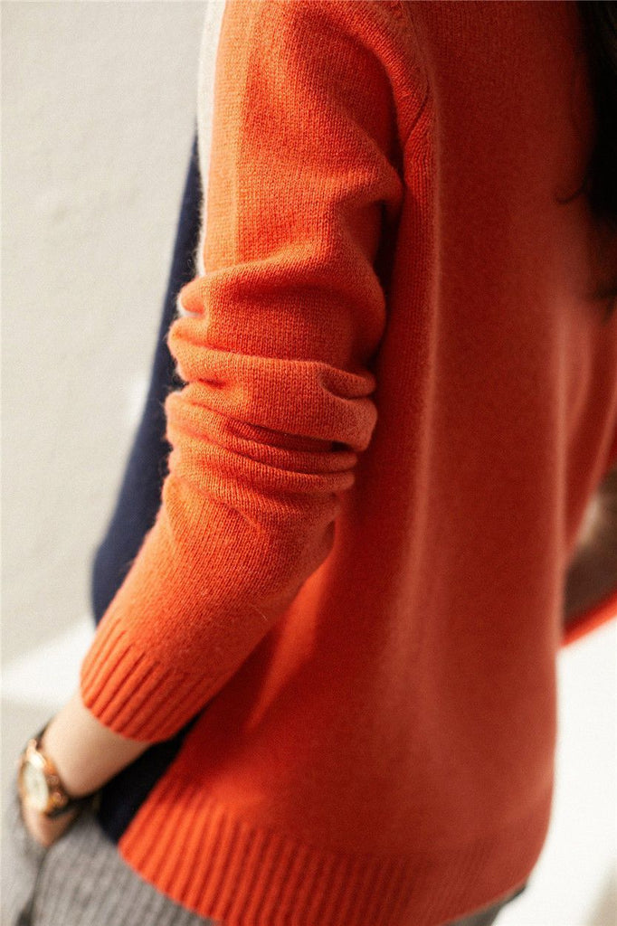 Nina - Women's Colour Block Knit Sweater - photo 3