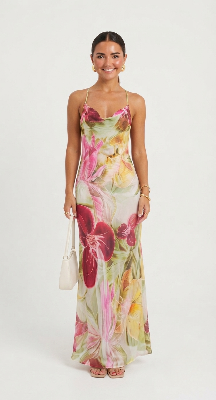 Noor - Women's Floral Cowl Maxi Dress - photo 1