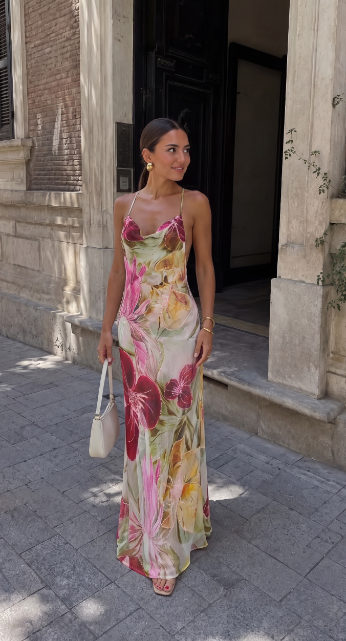 Noor - Women's Floral Cowl Maxi Dress - photo 3