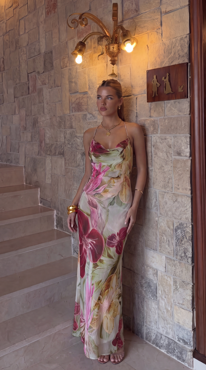 Noor - Women's Floral Cowl Maxi Dress - photo 5