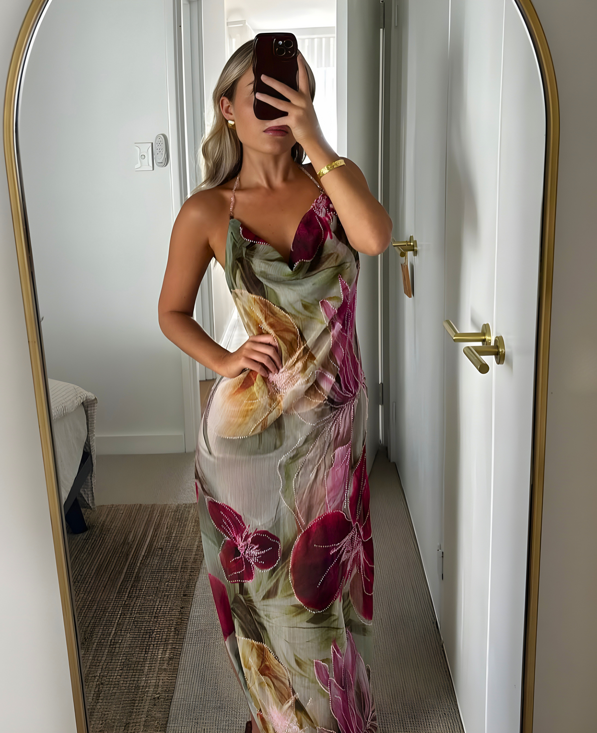 Noor - Women's Floral Cowl Maxi Dress - photo 8