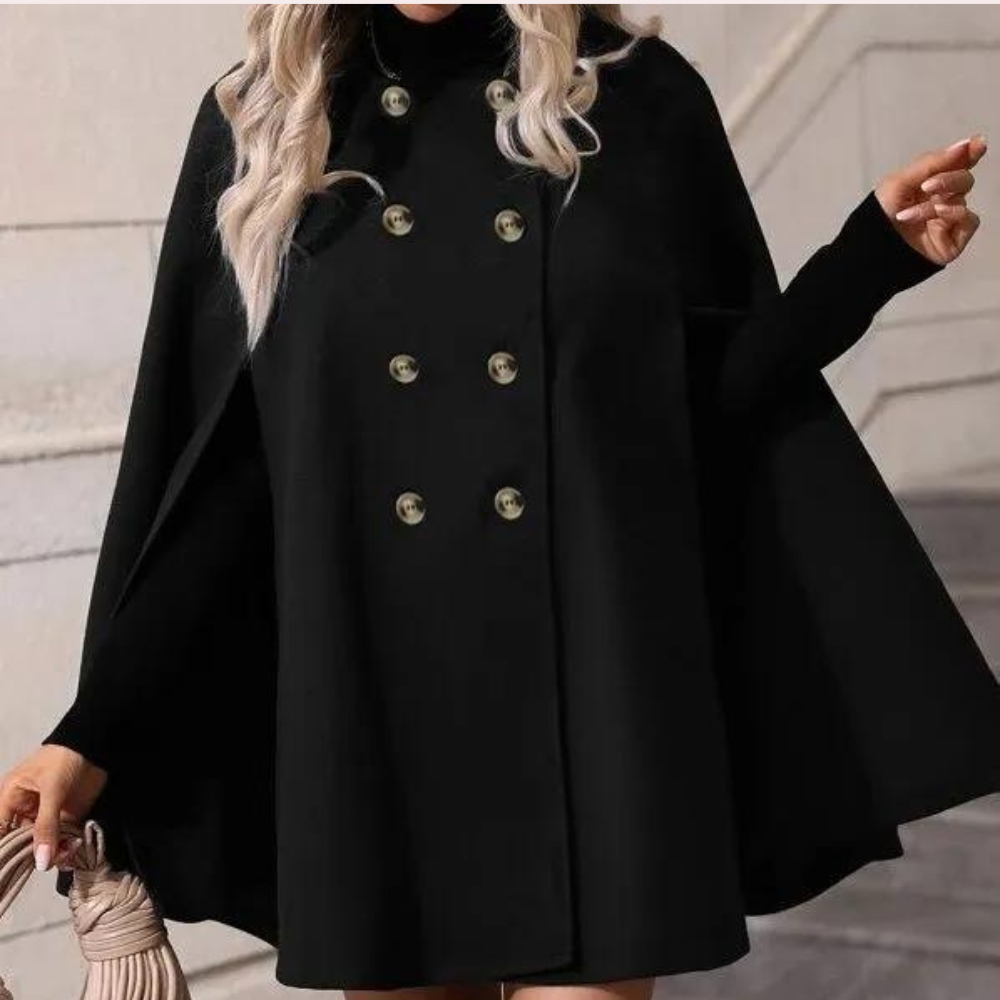 Nyla - Women's Flowing Cape with Button Front - photo 3