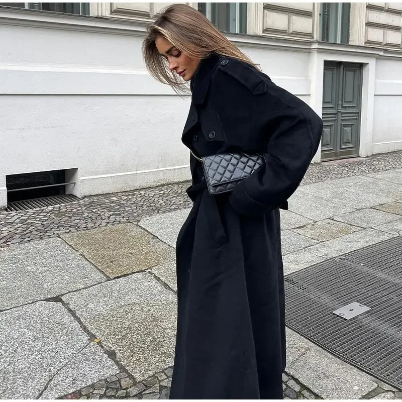 Odalys - Women's Relaxed Coat with Collar - photo 2