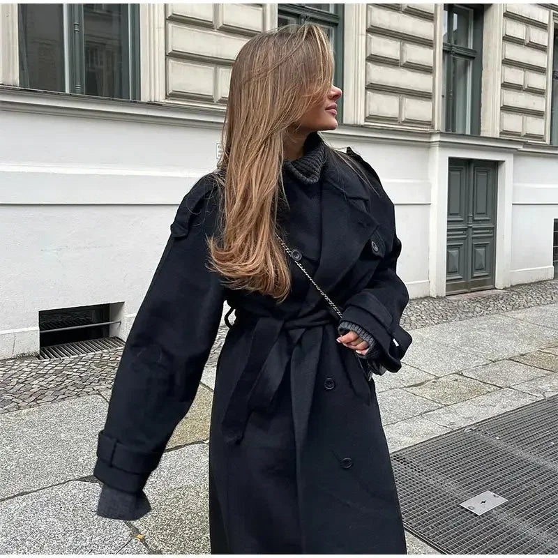 Odalys - Women's Relaxed Coat with Collar - photo 3