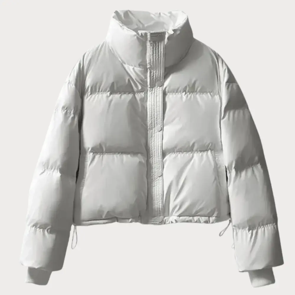 Orinthia - Women's Cropped Puffer Jacket with Stand Collar - photo 4