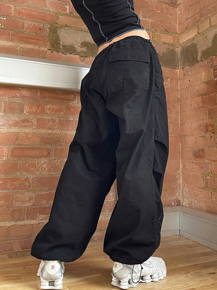 Orla - Women's Baggy Wide-Leg Cargo Trousers with Drawstring - photo 6