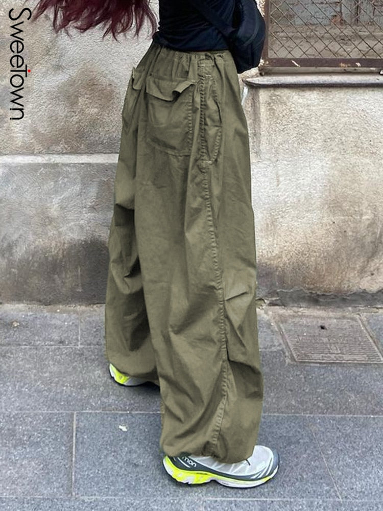Orla - Women's Baggy Wide-Leg Cargo Trousers with Drawstring - photo 8