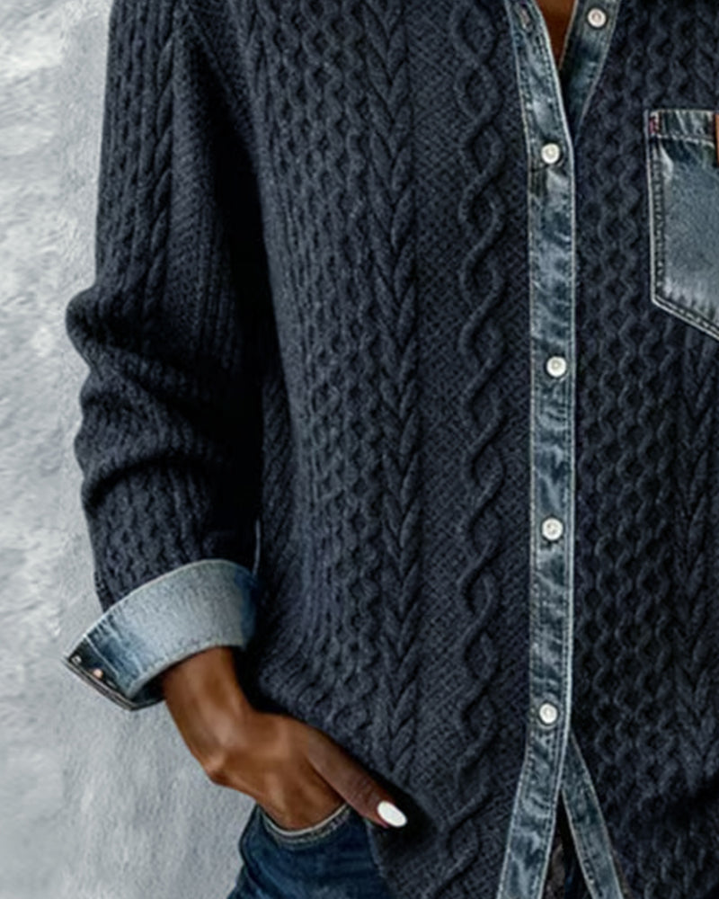 Paisley - Women's Jumper in Denim with Side Pockets - photo 11