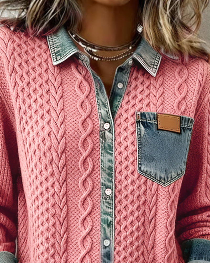 Paisley - Women's Jumper in Denim with Side Pockets - photo 7