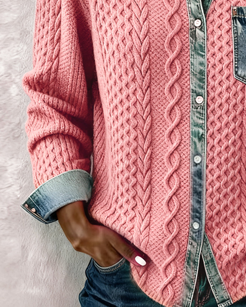 Paisley - Women's Jumper in Denim with Side Pockets - photo 8