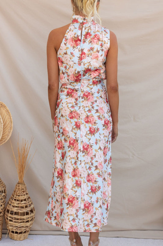 Pauline - Women's Halter Neck Midi Dress with Floral Print - photo 17