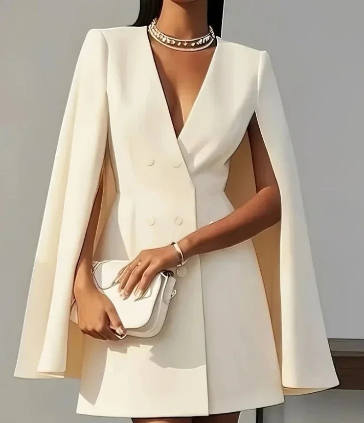 Pearlie - Women's Flowing Dress with V-Neck - photo 1