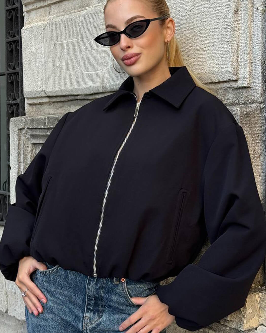 Phaedra - Women's Bomber Jacket with Zip Front - photo 6