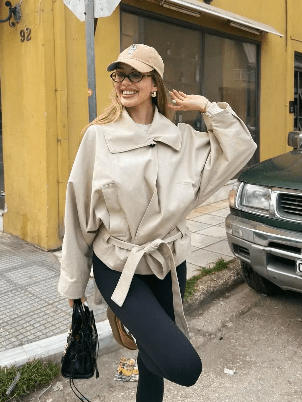 Phoebe - Women's Trench Coat with Asymmetric Hem - photo 3