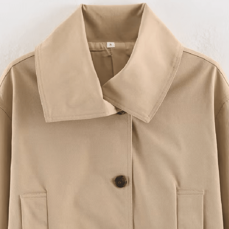Phoebe - Women's Trench Coat with Asymmetric Hem - photo 5