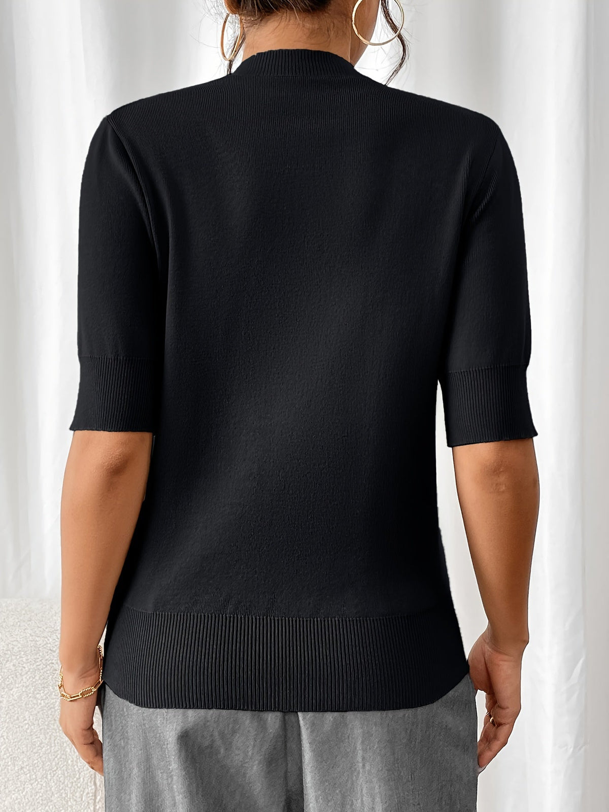Posy - Women's Jumper in Knit with Short Sleeves - photo 6