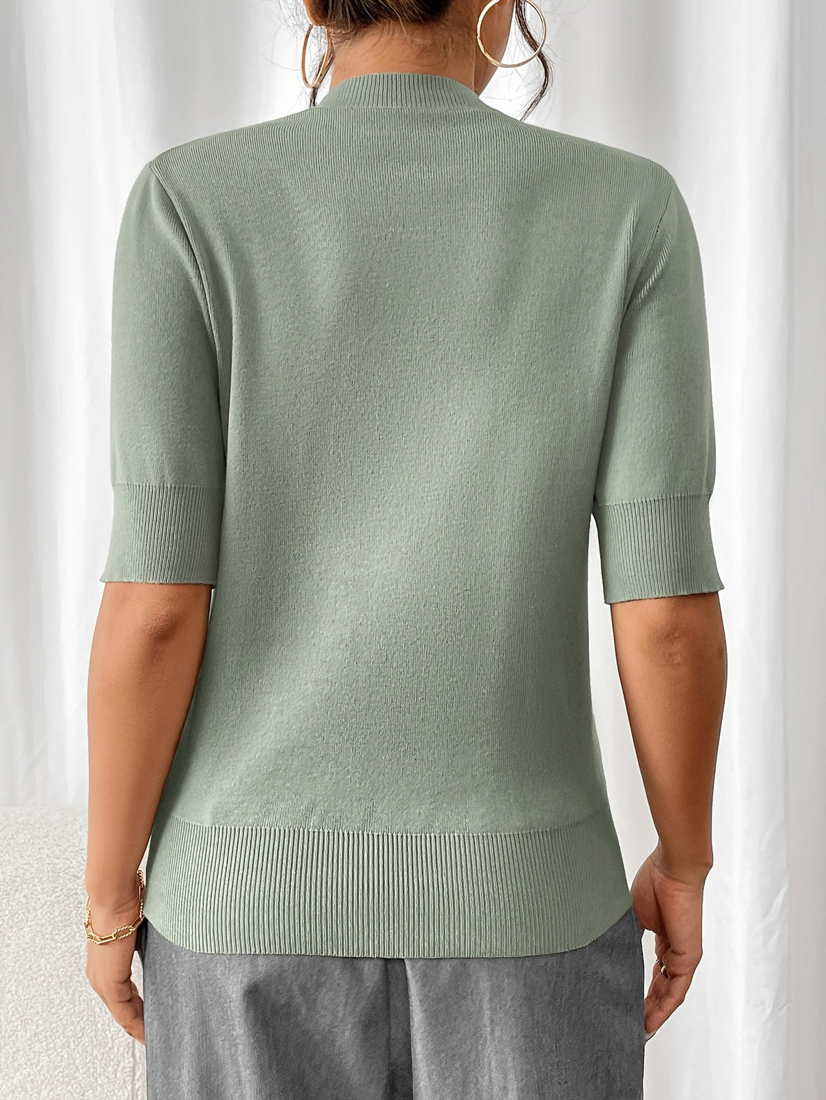 Posy - Women's Jumper in Knit with Short Sleeves - photo 9