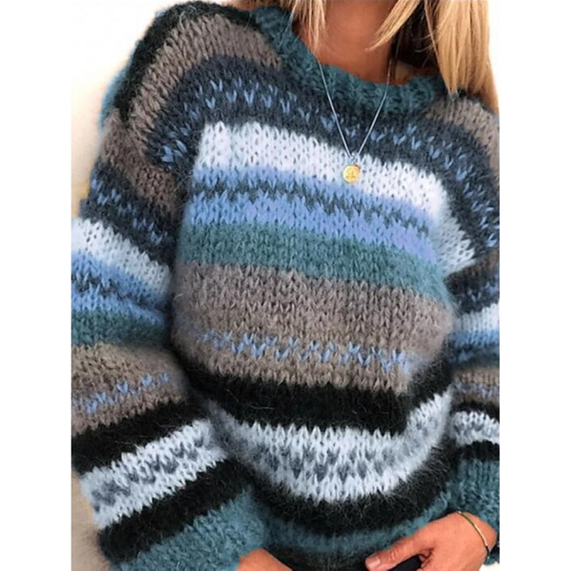 Claire - Women's Striped Knit Sweater