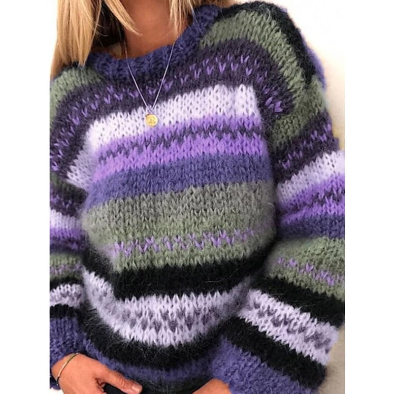 Claire - Women's Striped Knit Sweater