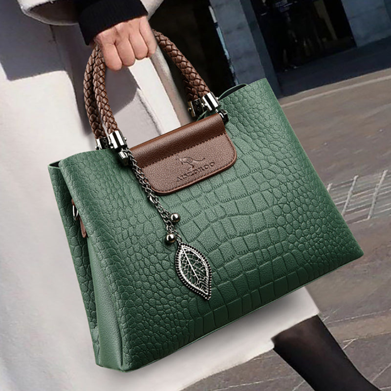 Barbara - Women's Structured Leather Top Handle Bag