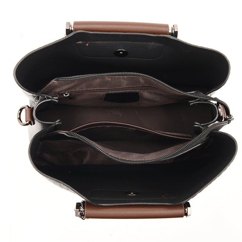Barbara - Women's Structured Leather Top Handle Bag