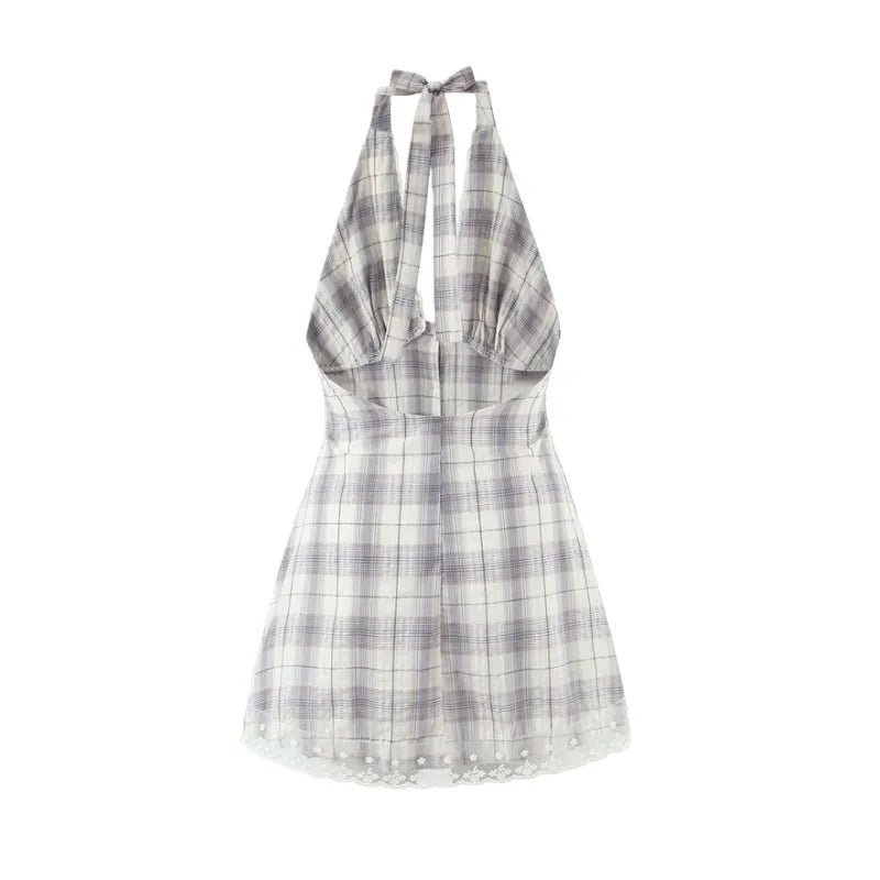 Prue - Women's Fitted Mini Dress in Knit with Fine Straps - photo 3