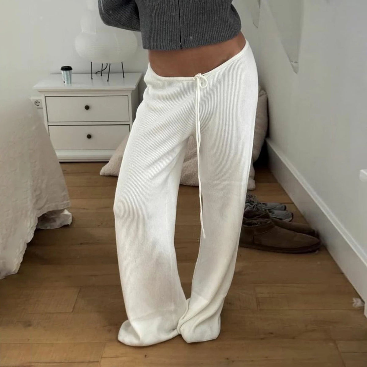Rania - Women's Relaxed Trousers in Knit with Wide Leg - photo 3