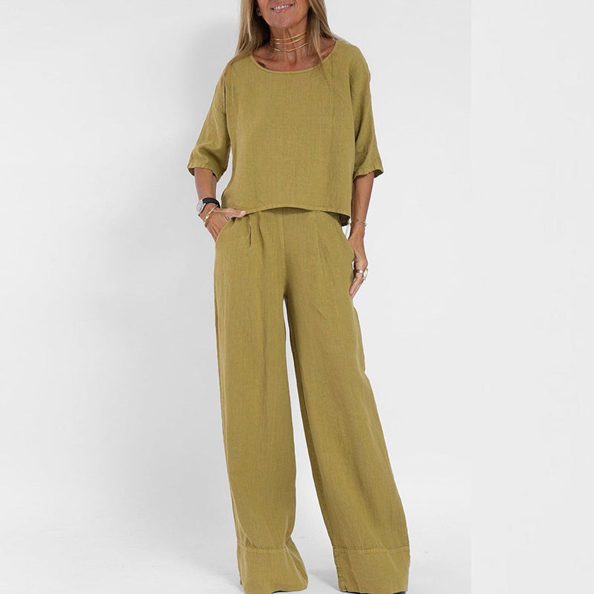 Renata - Women's Relaxed Two-Piece Set with Wide Leg - photo 2