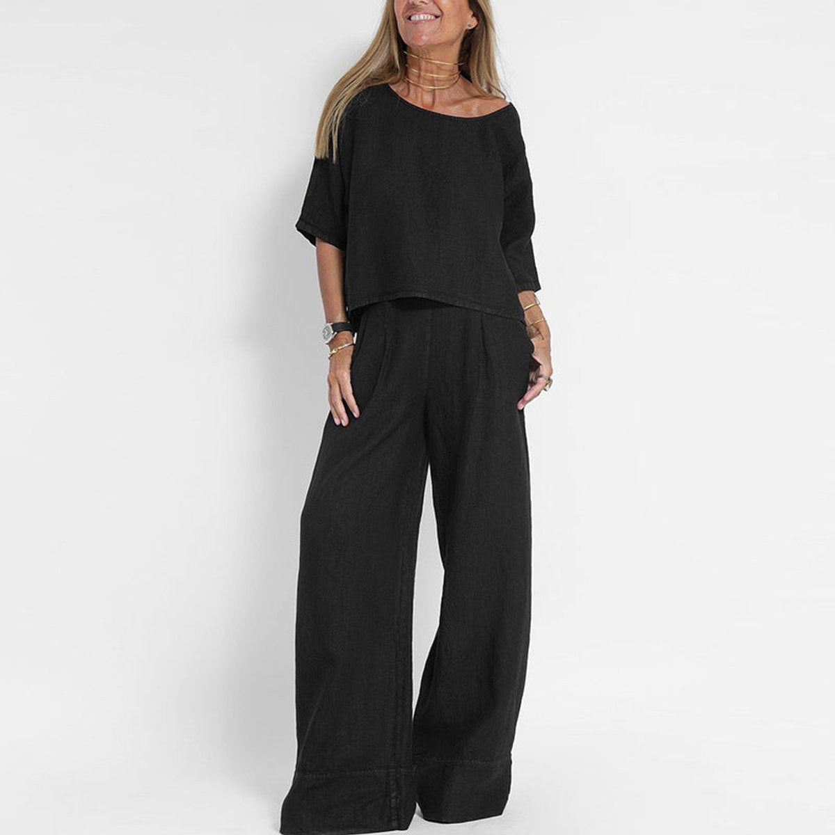 Renata - Women's Relaxed Two-Piece Set with Wide Leg - photo 3