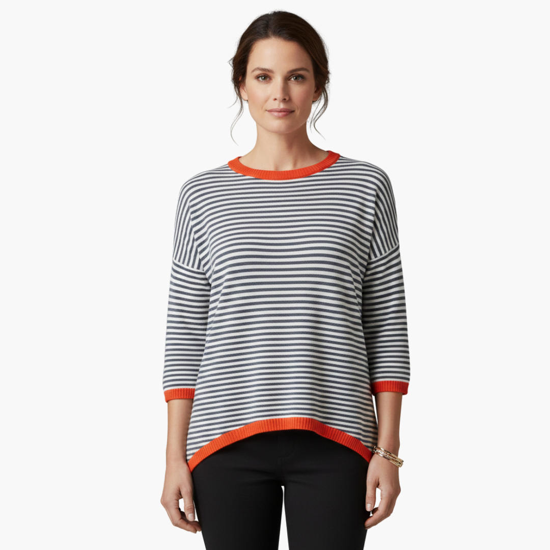 Renata - Women's Top in Stripe with Long Sleeves - photo 1