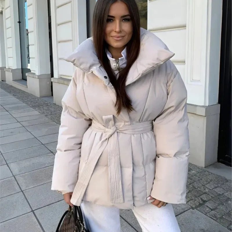 Rhea - Women's Relaxed Puffer Jacket with Collar - photo 1
