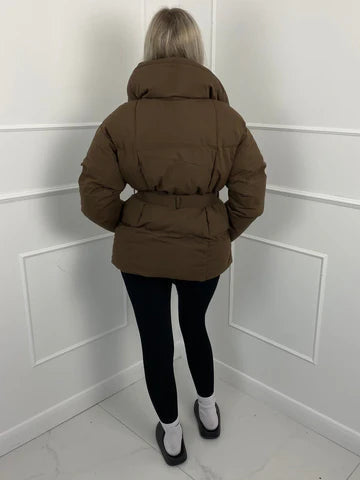Rhea - Women's Relaxed Puffer Jacket with Collar - photo 9