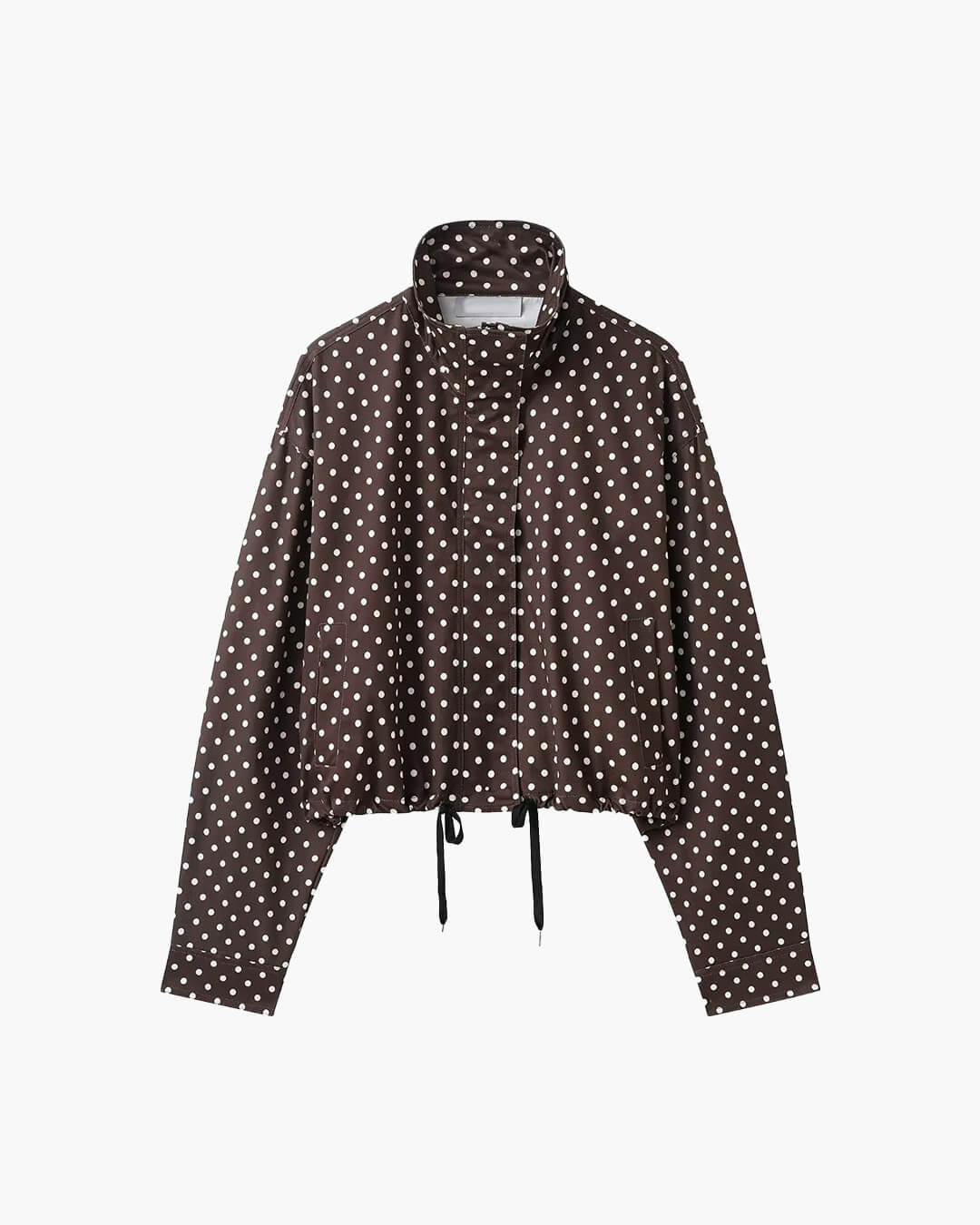 Riva - Women's Relaxed Jacket in Polka Dot Print with Ruching - photo 3
