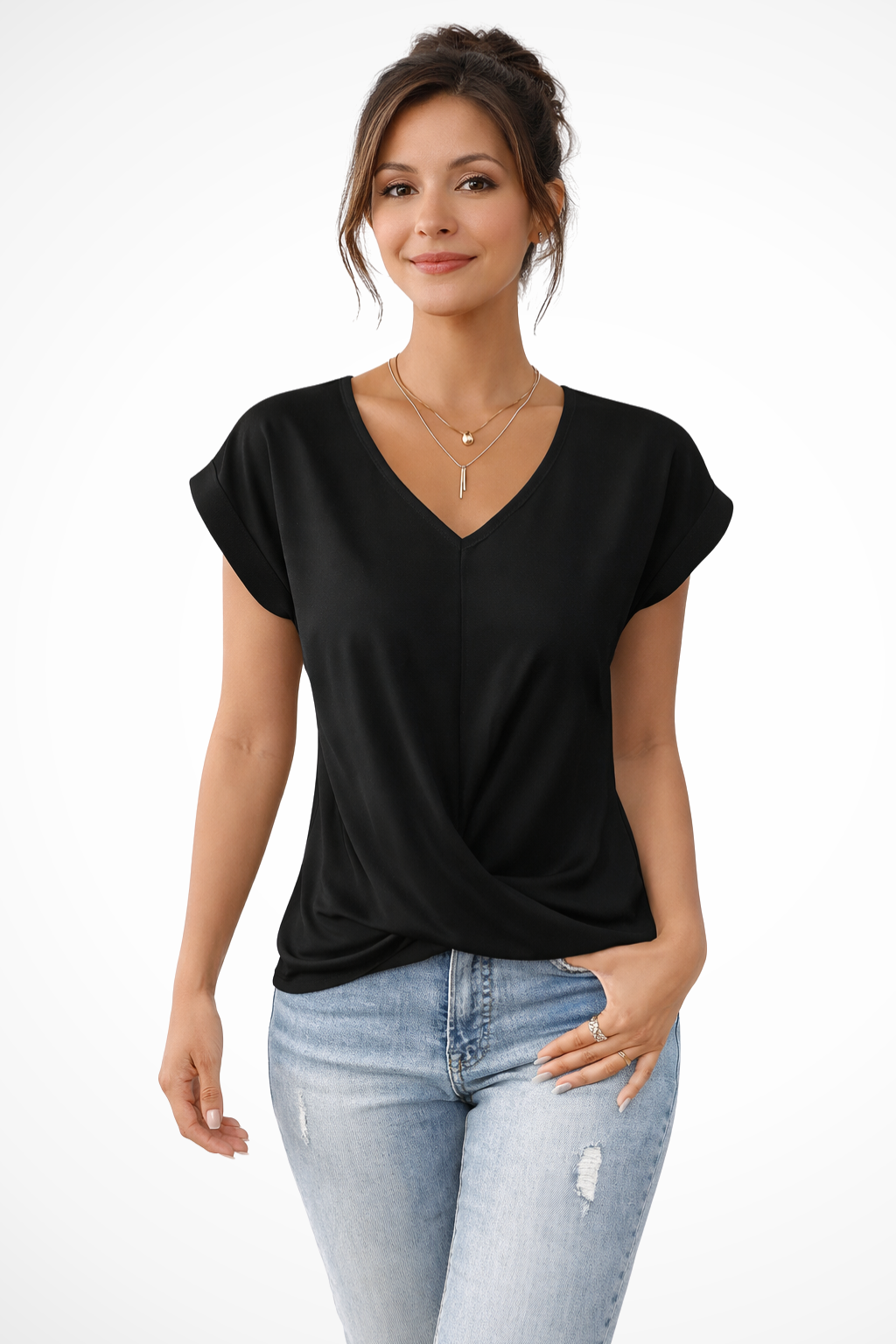 Riva - Women's Relaxed Top with Ruching - photo 3