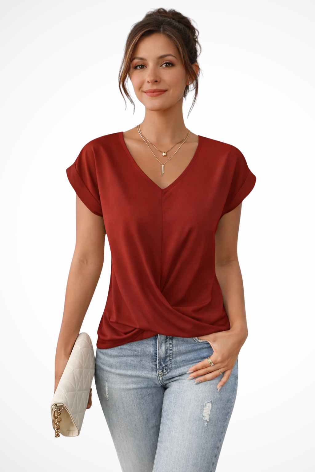 Riva - Women's Relaxed Top with Ruching - photo 4