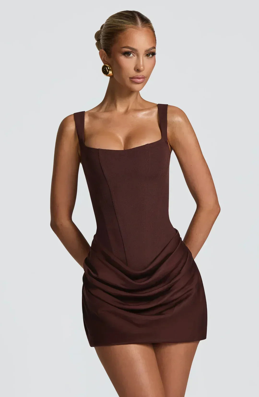 Colette - Women's Draped Corset Mini Dress