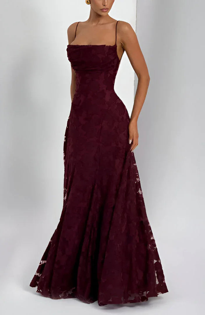 Isla - Abito maxi con spalline floreali da donna
