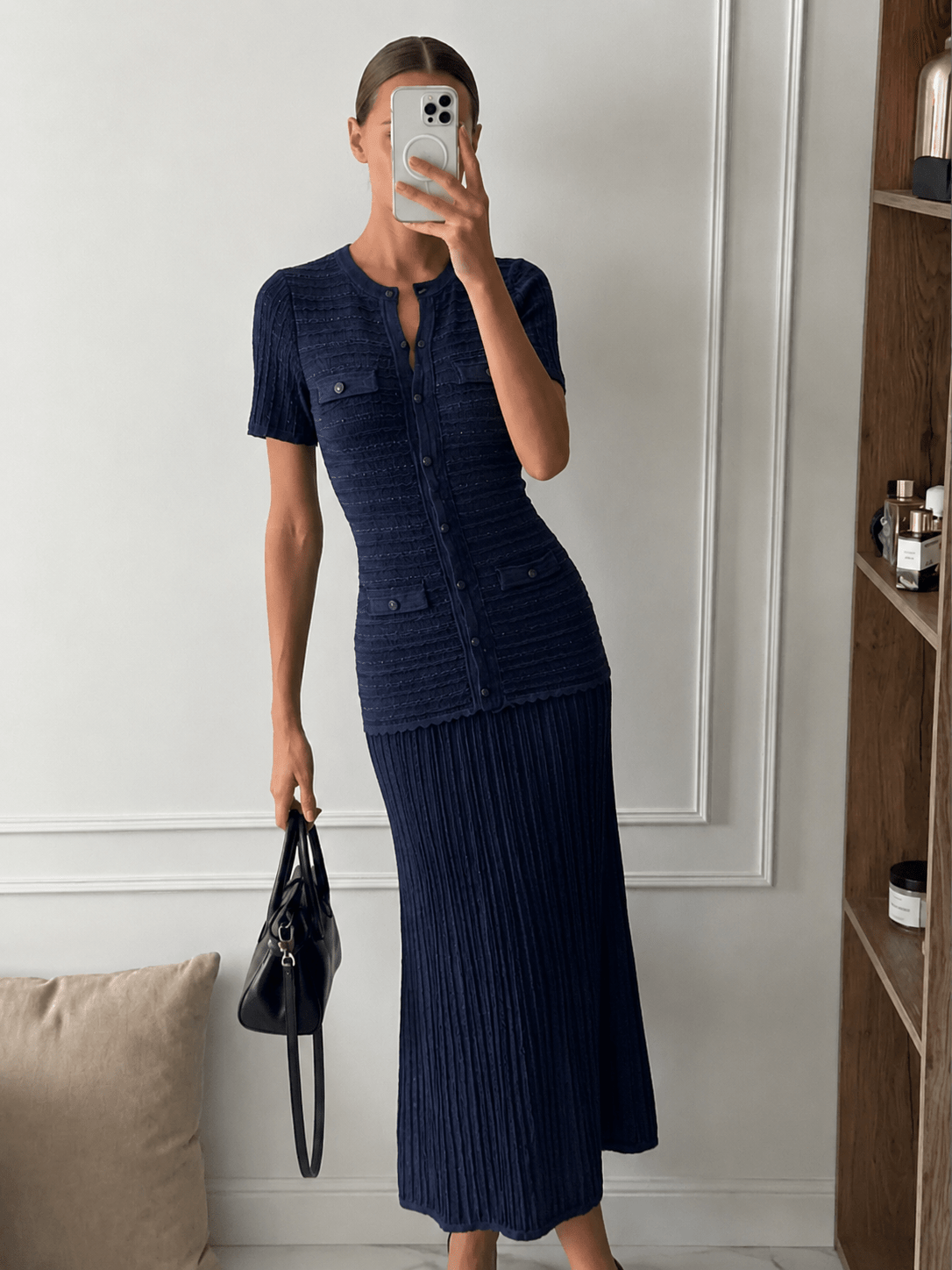 Ronnie - Women's Maxi Dress in Ribbed Knit - photo 3