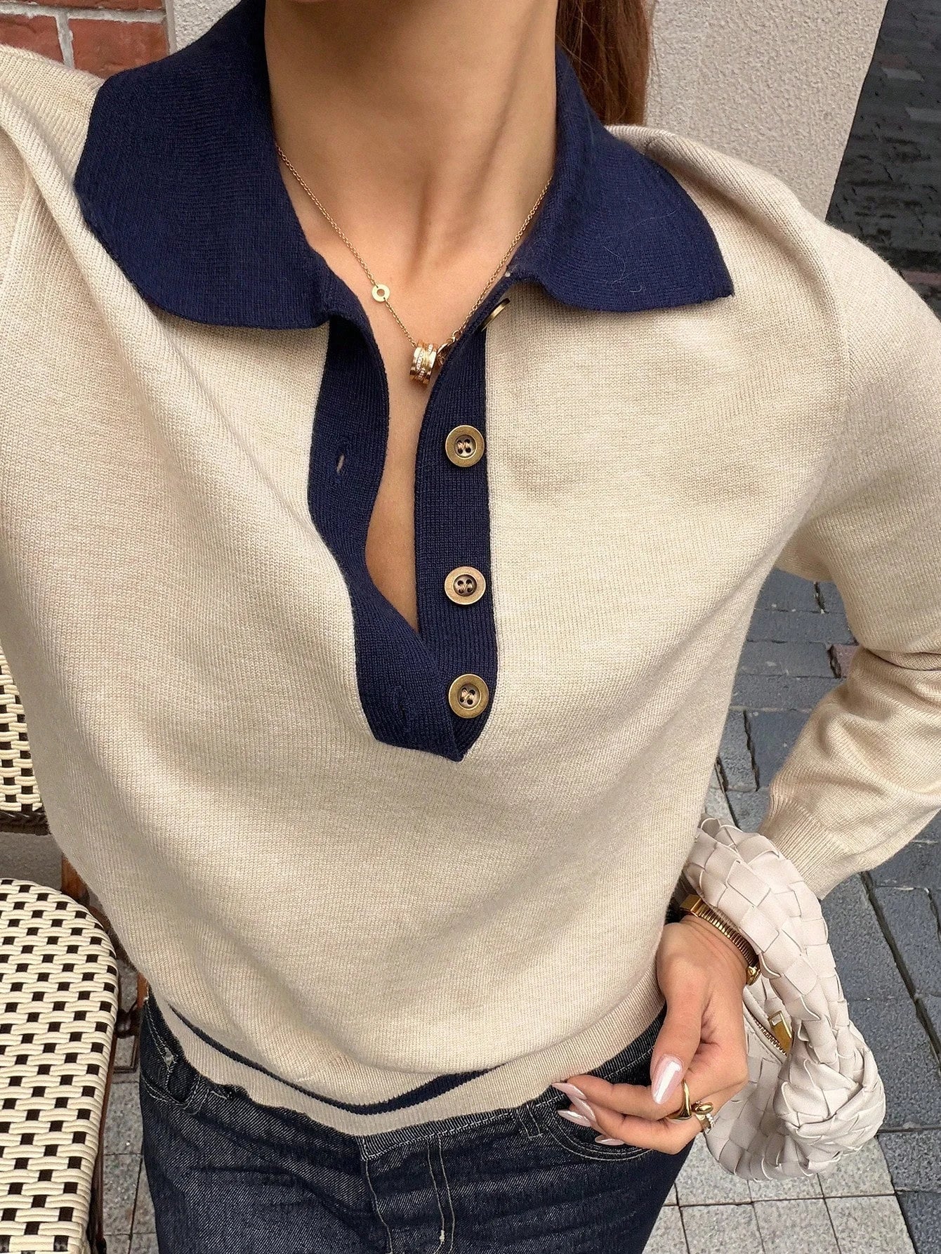 Rosemary - Women's Jumper in Knit with Colour Blocking - photo 1
