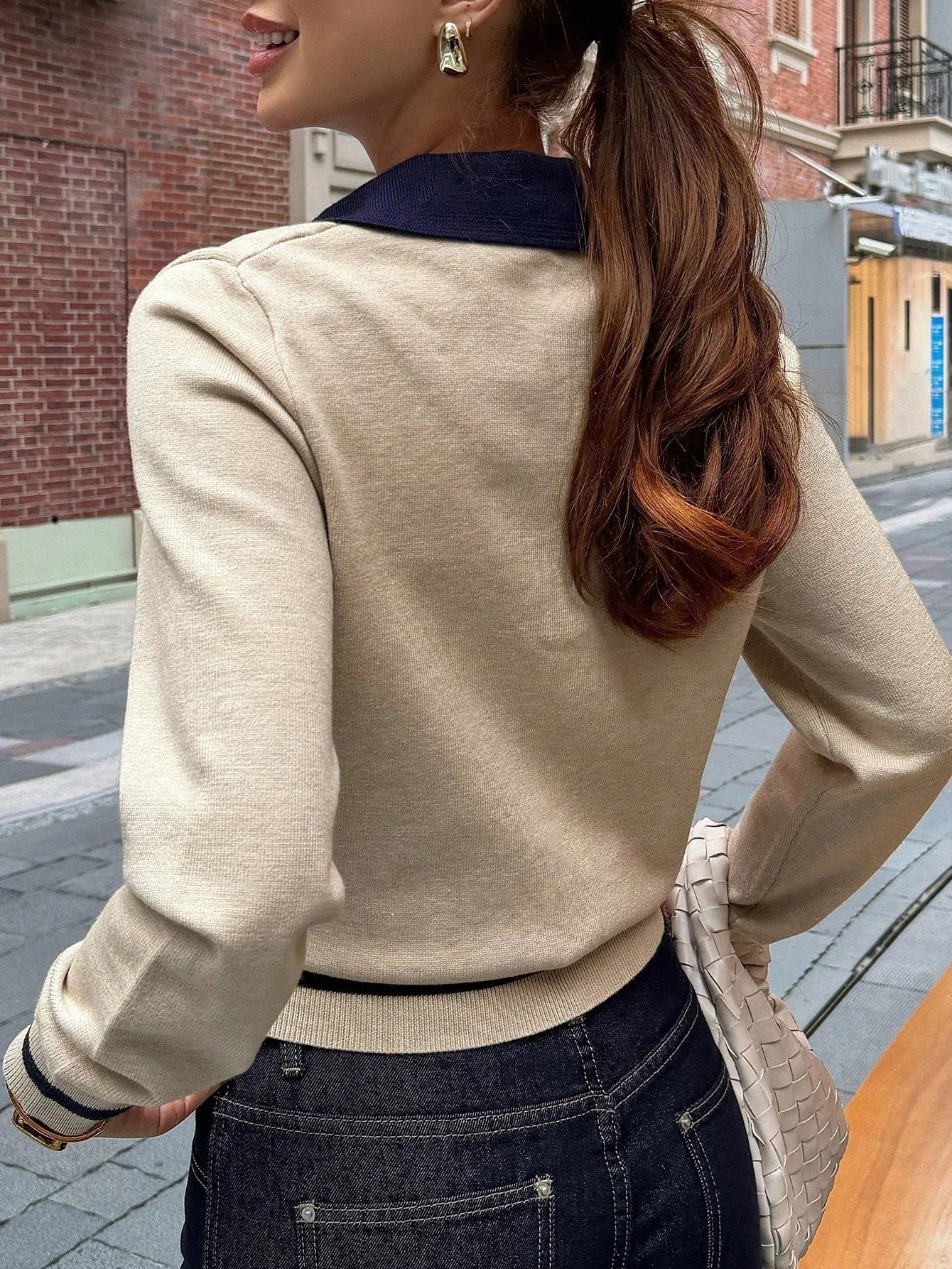 Rosemary - Women's Jumper in Knit with Colour Blocking - photo 5